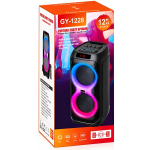 Φορητό Ηχείο Bluetooth 2x12" 80W με RGB LED & 2 Ασύρματα Μικρόφωνα GY-1228