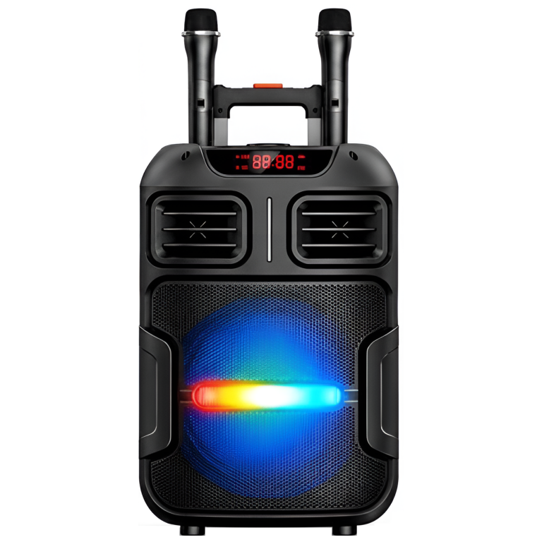 Φορητό Ηχείο Bluetooth Karaoke 12" 45W με RGB LED & 2 Ασύρματα Μικρόφωνα BT-1200