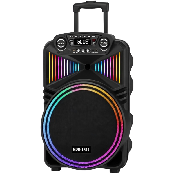 Φορητό Ηχείο Bluetooth Karaoke 15" 40W με RGB LED & 2 Ασύρματα Μικρόφωνα NDR-1511