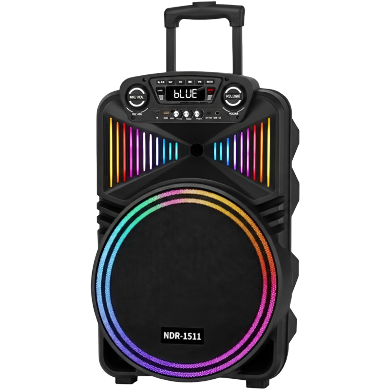 Φορητό Ηχείο Bluetooth Karaoke 15" 40W με RGB LED & 2 Ασύρματα Μικρόφωνα NDR-1511