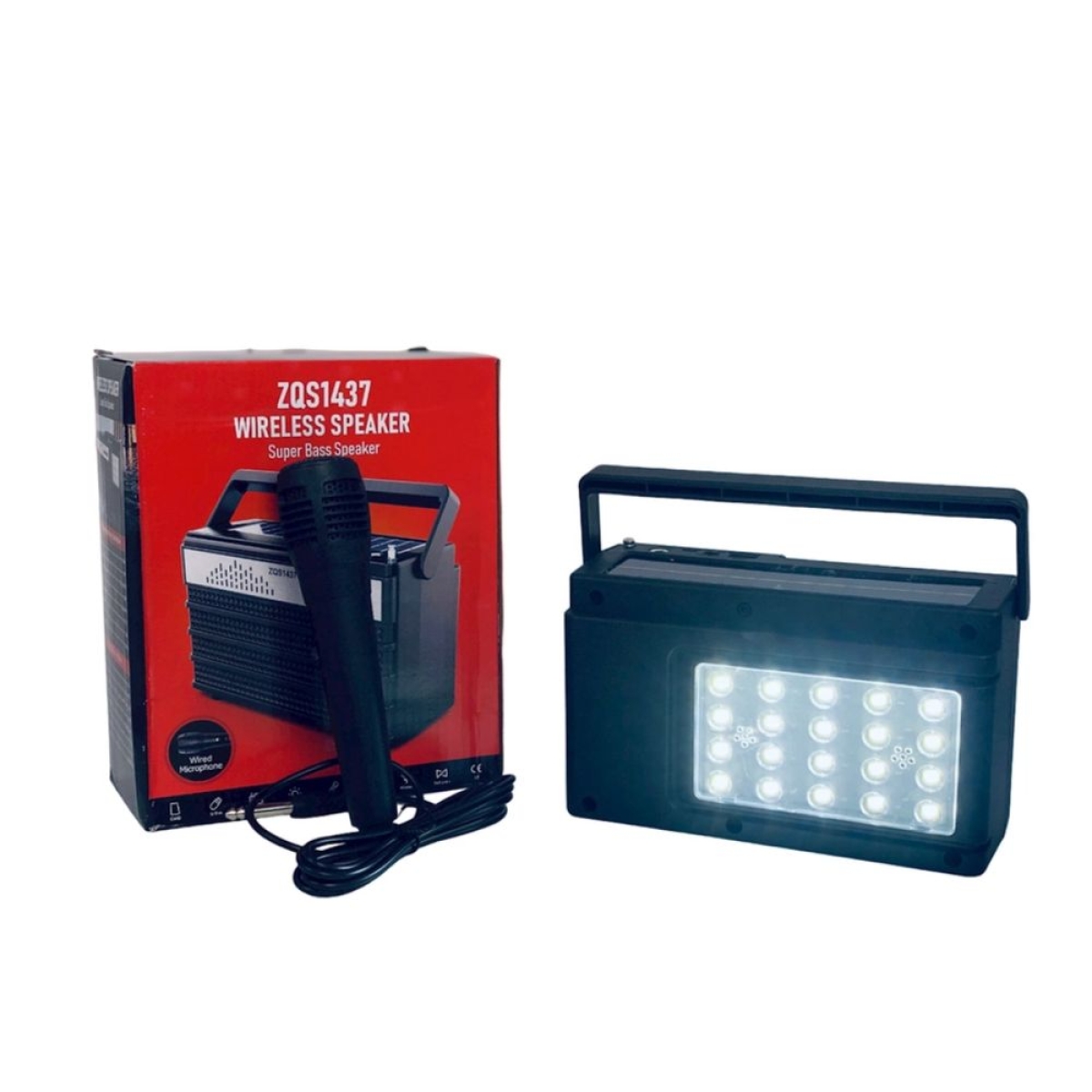 Φορητό ηχείο Bluetooth ZQS-1437 8W με Φακό LED και Μικρόφωνο