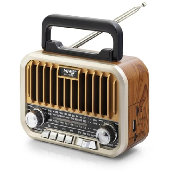 Φορητό Ραδιόφωνο Bluetooth με FM/AM/SW USB, MicroSD & AUX NNS NS-7115BT