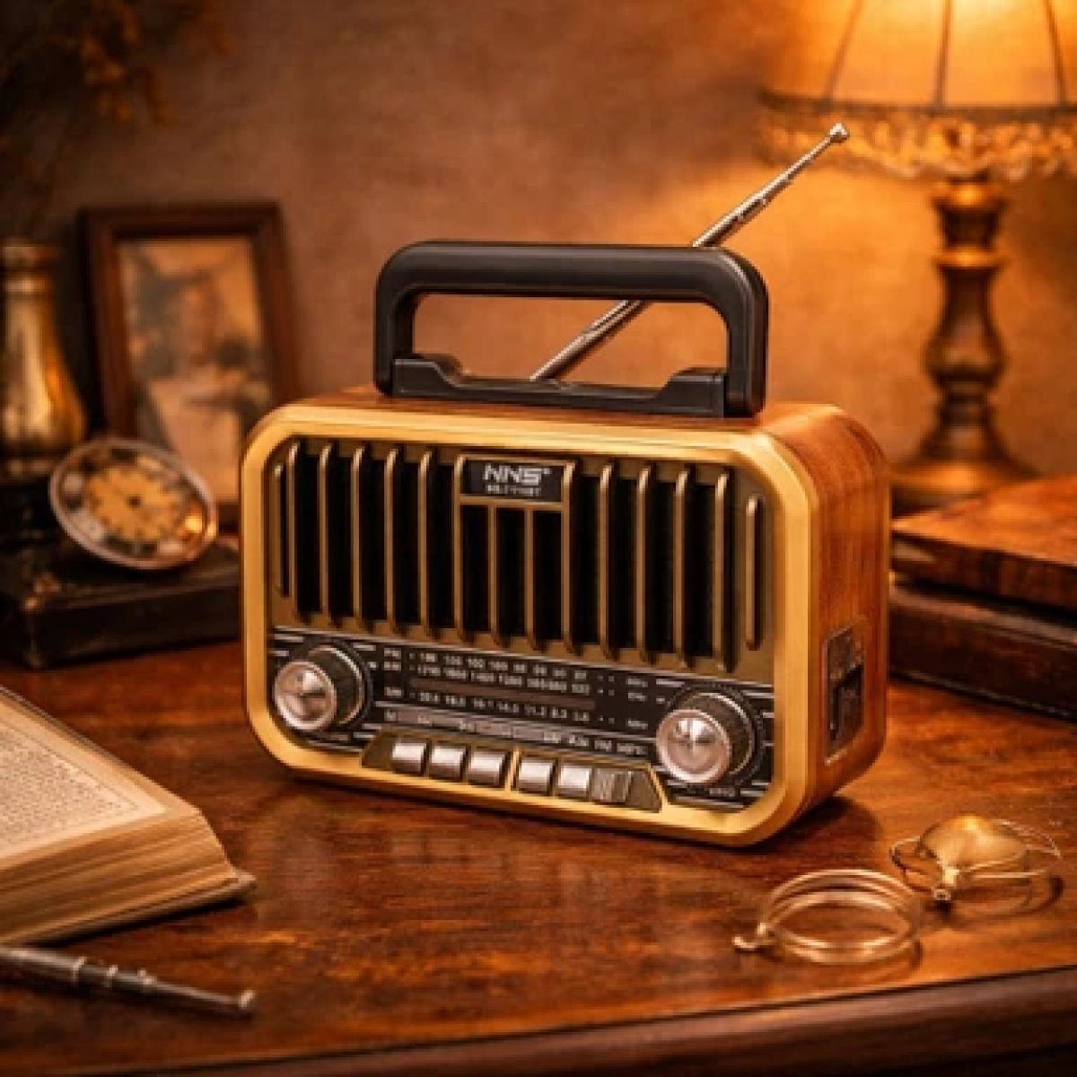 Φορητό Ραδιόφωνο Bluetooth με FM/AM/SW USB, MicroSD & AUX NNS NS-7115BT - Image 2
