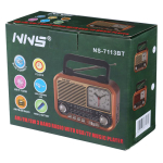 Φορητό Ραδιόφωνο Bluetooth TWS με FM/AM/SW, USB, MicroSD & Ρολόι NS-7113BT - Image 3