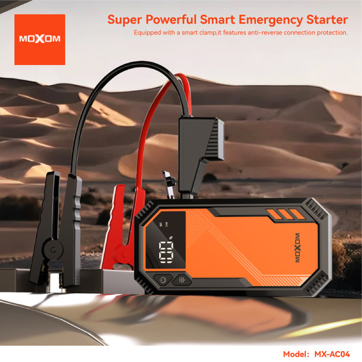Φορητός Εκκινητής Μπαταρίας Αυτοκινήτου & Power Bank 6000mAh 800A Moxom MX-AC04 - Image 4
