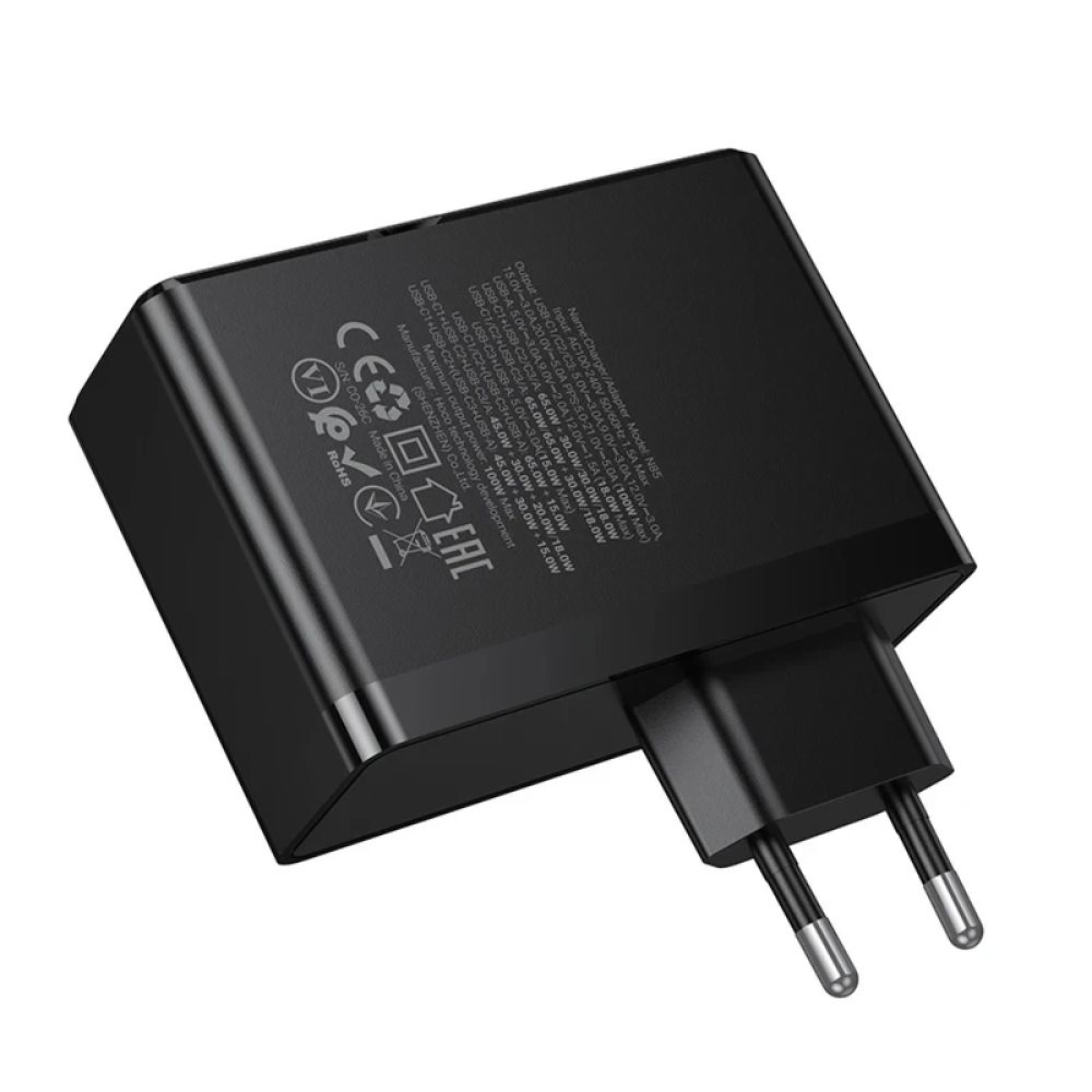 Φορτιστής GaN 100W HOCO N85 με 3 USB-C και 1 USB-A EU