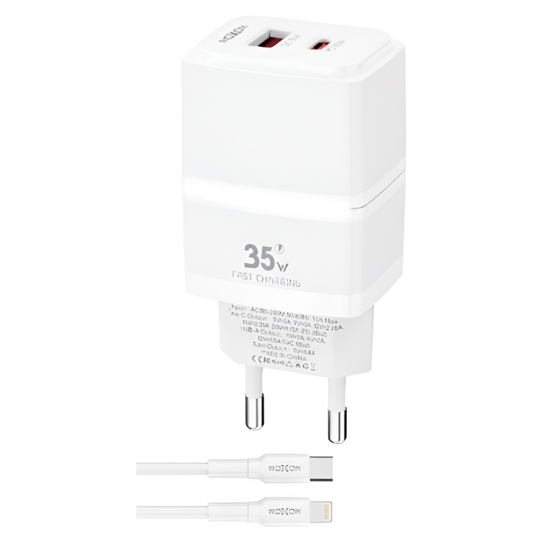 Φορτιστής PD 35W QC 18W με Καλώδιο USB-C σε Lightning 1m Moxom MX-HC337