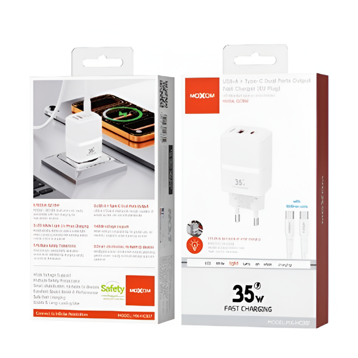 Φορτιστής PD 35W QC 18W με Καλώδιο USB-C σε Lightning 1m Moxom MX-HC337