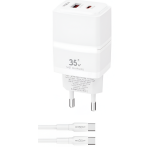 Φορτιστής PD 35W QC 18W με Καλώδιο USB-C σε USB-C 1m Moxom MX-HC337