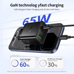 Φορτιστής USB-C 65W HOCO N75 με 2 USB-C και 1 USB-A EU
