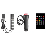 Φωτισμός Εσωτερικού Αυτοκινήτου LED RGB 12V με Τηλεχειριστήριο W09485