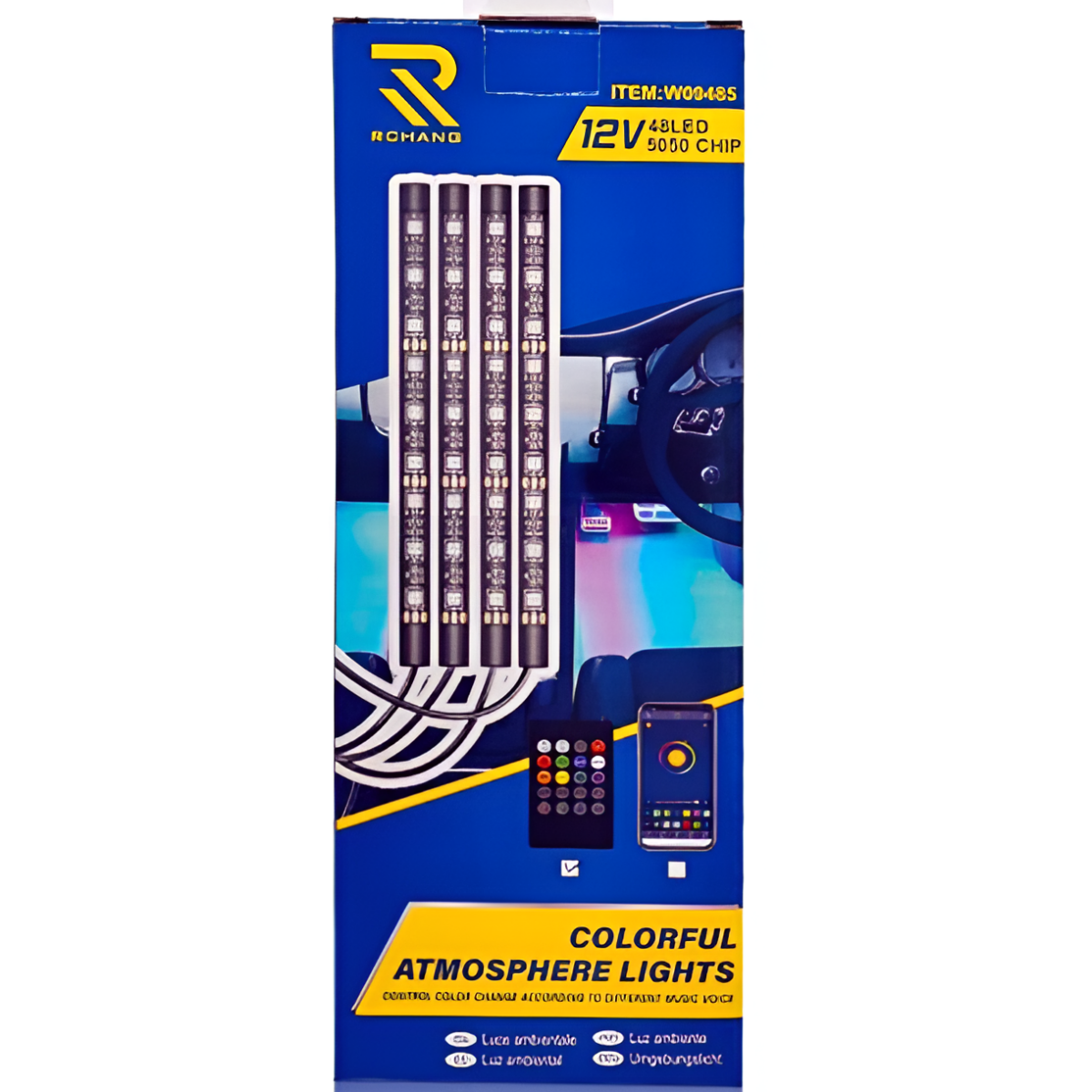 Φωτισμός Εσωτερικού Αυτοκινήτου LED RGB 12V με Τηλεχειριστήριο W09485 - Image 3