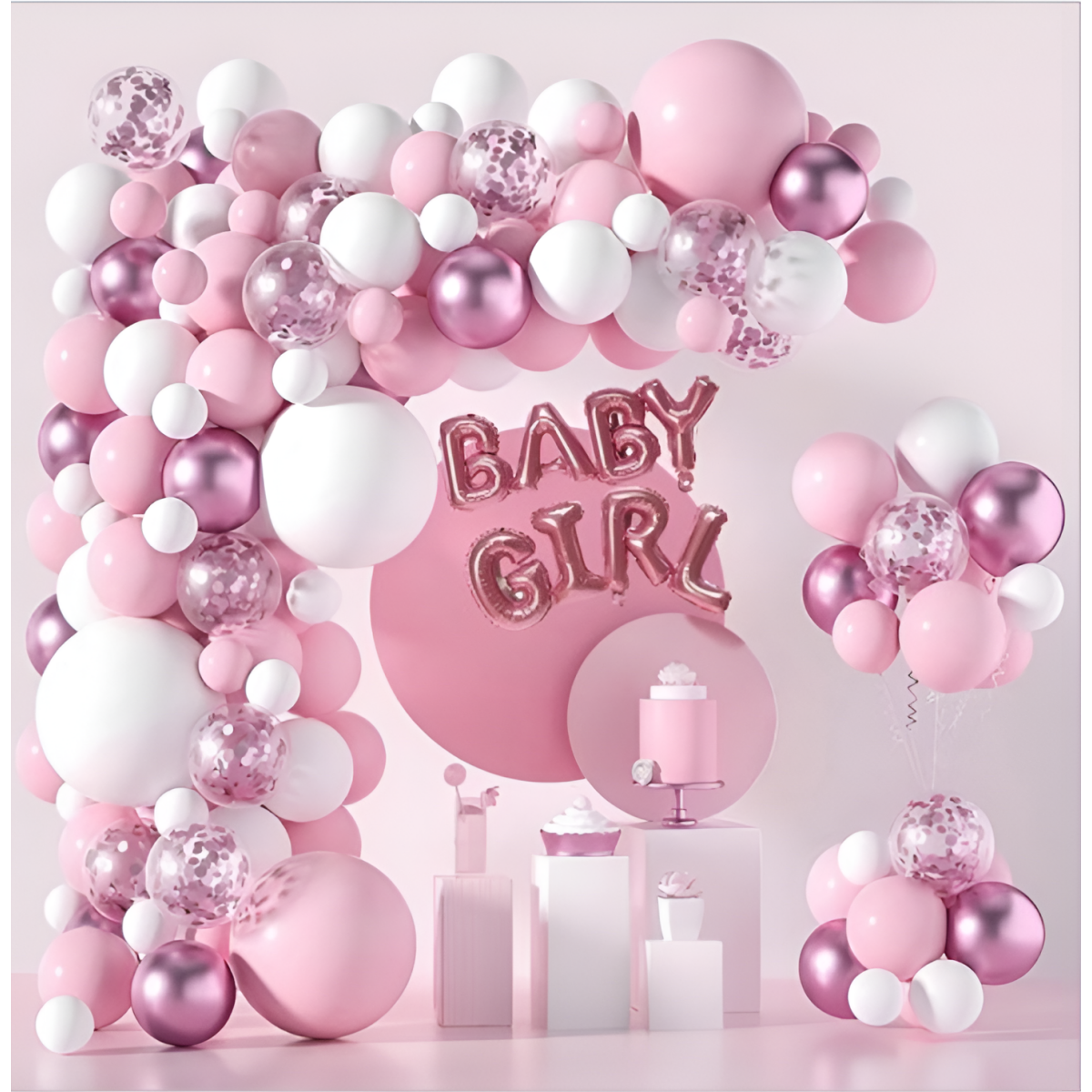 Γιρλάντα Μπαλονιών Baby Girl Σετ 118 Τεμαχίων 3m Party Go FD0955 - Image 2