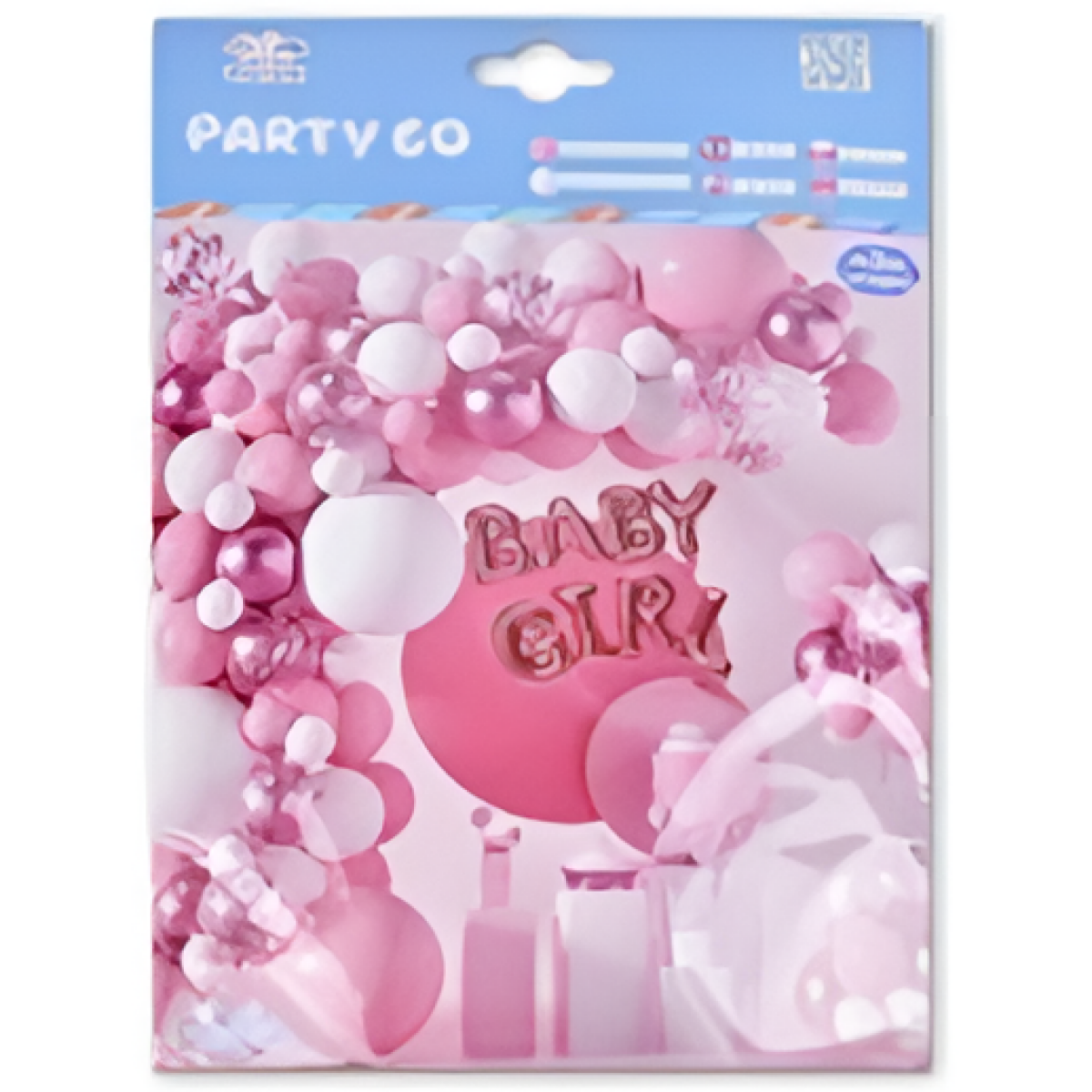 Γιρλάντα Μπαλονιών Baby Girl Σετ 118 Τεμαχίων 3m Party Go FD0955 - Image 3