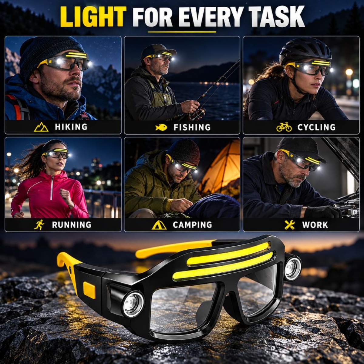 Γυαλιά εργασίας με φακό LED 250 lm & Αισθητήρα Κίνησης