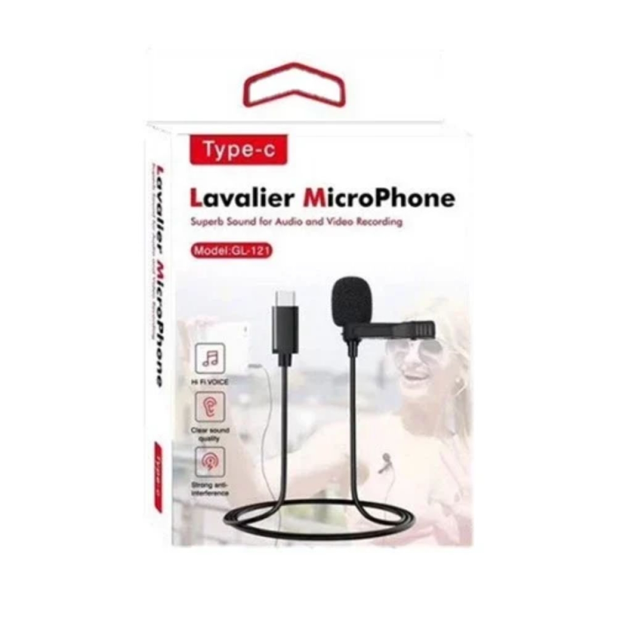 Hands-Free Lavalier Ασύρματο Electret Μικρόφωνο Πέτου, Clip On Δημοσιογραφικό USB-C GL-121