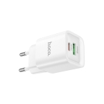 HOCO C147A Φορτιστής με Θύρα USB & Θύρα USB-C 20W – Λευκό
