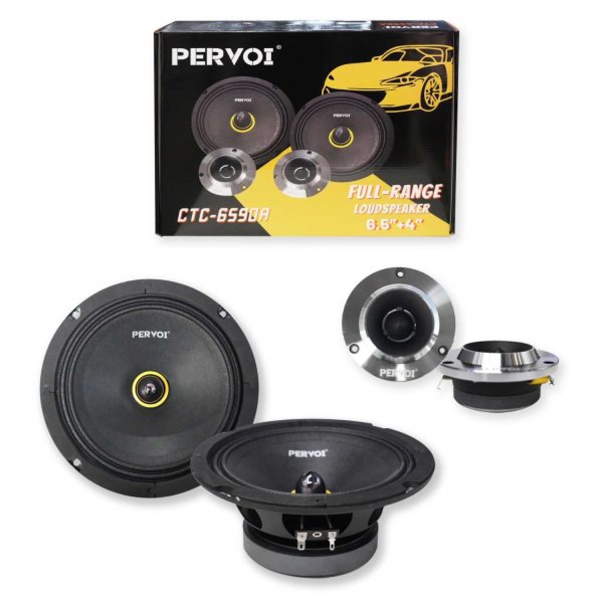 Ηχεία Αυτοκινήτου 6.5" με Tweeter 4" 350W 4Ω PerVoi CTC-6590