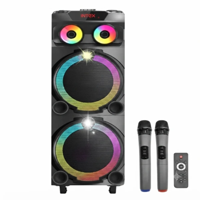 Ηχείο Bluetooth 2x12" 100W με RGB LED & 2 Ασύρματα Μικρόφωνα DR-1230