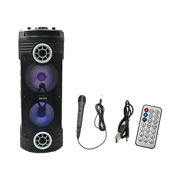 Ηχείο Bluetooth Karaoke 25W με 2 Ηχεία 6.5", Ασύρματο Μικρόφωνο και Φωτισμό RGB ZQS6208