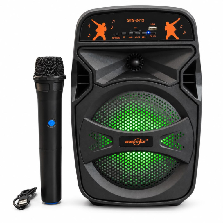 Ηχείο Bluetooth Karaoke 6.5" 11W με Ασύρματο Μικρόφωνο και Φωτισμό RGB Greatnice GTS-2412