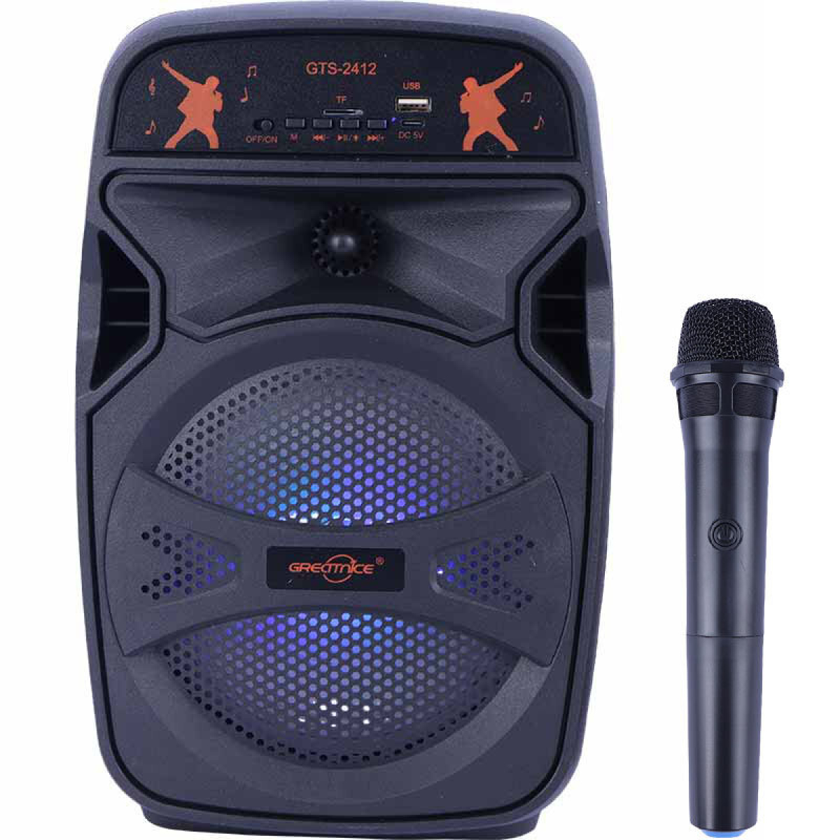 Ηχείο Bluetooth Karaoke 6.5" 11W με Ασύρματο Μικρόφωνο και Φωτισμό RGB Greatnice GTS-2412 - Image 2