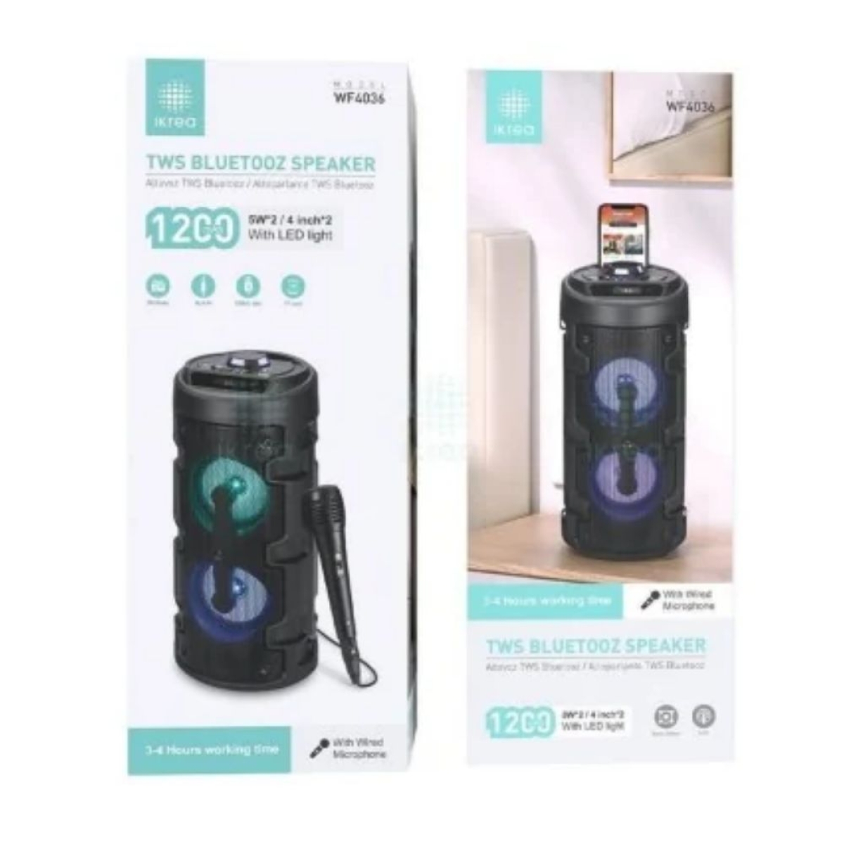 Ηχείο Καραόκε Bluetooth IKREA WF4036 2×5W με LED