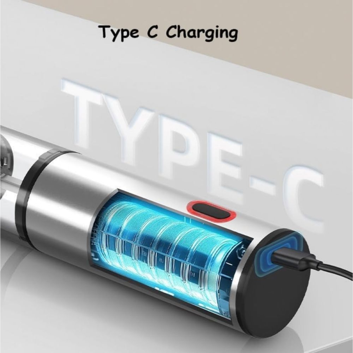 Ηλεκτρικός Μύλος Αλατοπίπερου USB-C με Ρυθμιζόμενο Άλεσμα