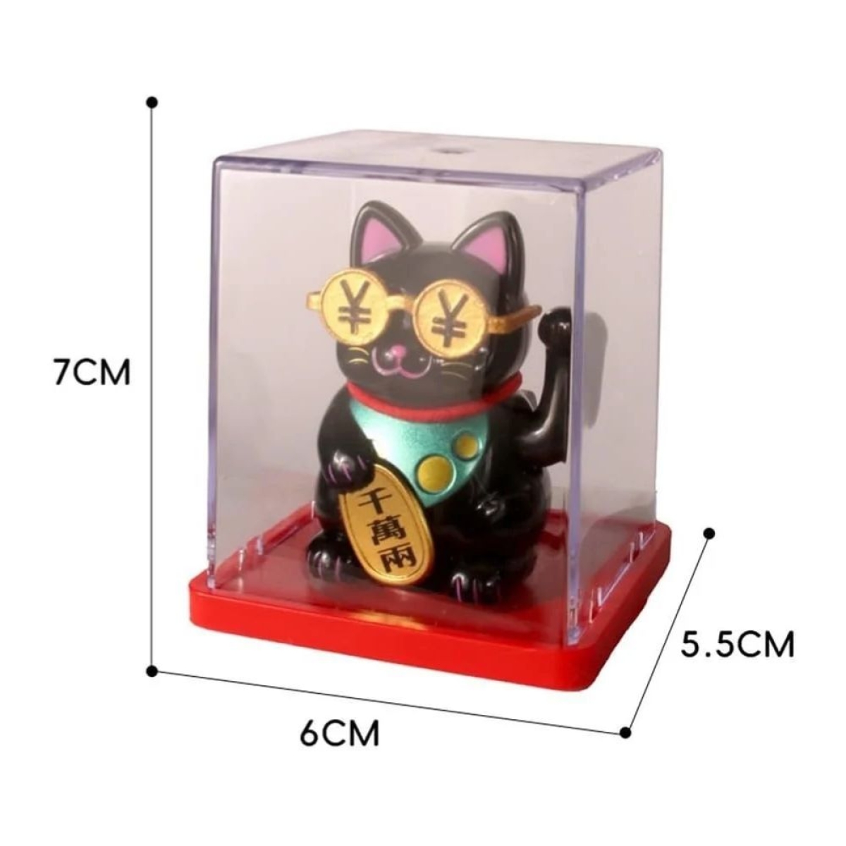 Ηλιακή Γάτα Τύχης Maneki Neko Λευκή 7 εκ.