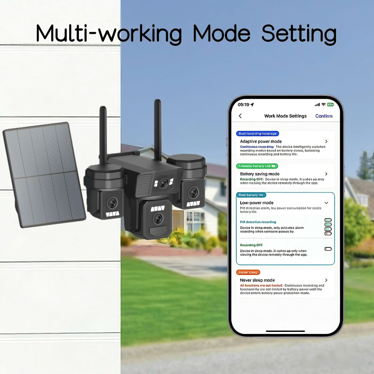 Ηλιακή Κάμερα Ασφαλείας 6MP με 3 Φακούς, WiFi/4G, PTZ και Νυχτερινή Λήψη V302-4G - Image 3
