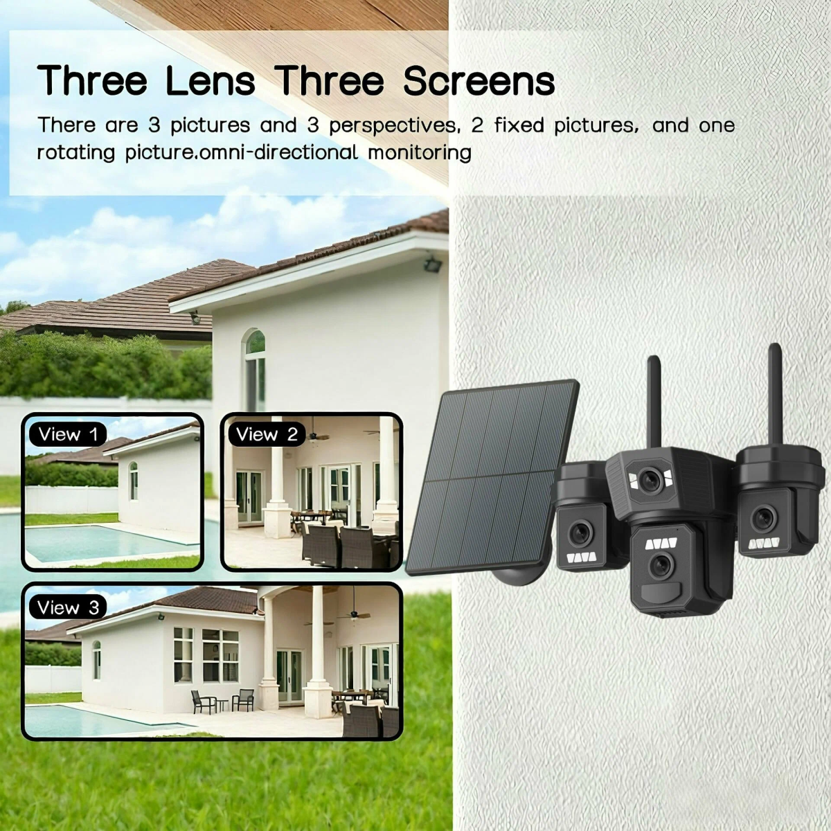 Ηλιακή Κάμερα Ασφαλείας 6MP με 3 Φακούς, WiFi/4G, PTZ και Νυχτερινή Λήψη V302-4G - Image 6