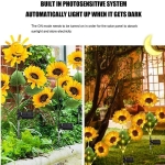 Ηλιακό Φωτιστικό Κήπου LED Ηλιοτρόπιο 72cm με Θερμό Λευκό Φως - 1 τεμάχιο - Image 6