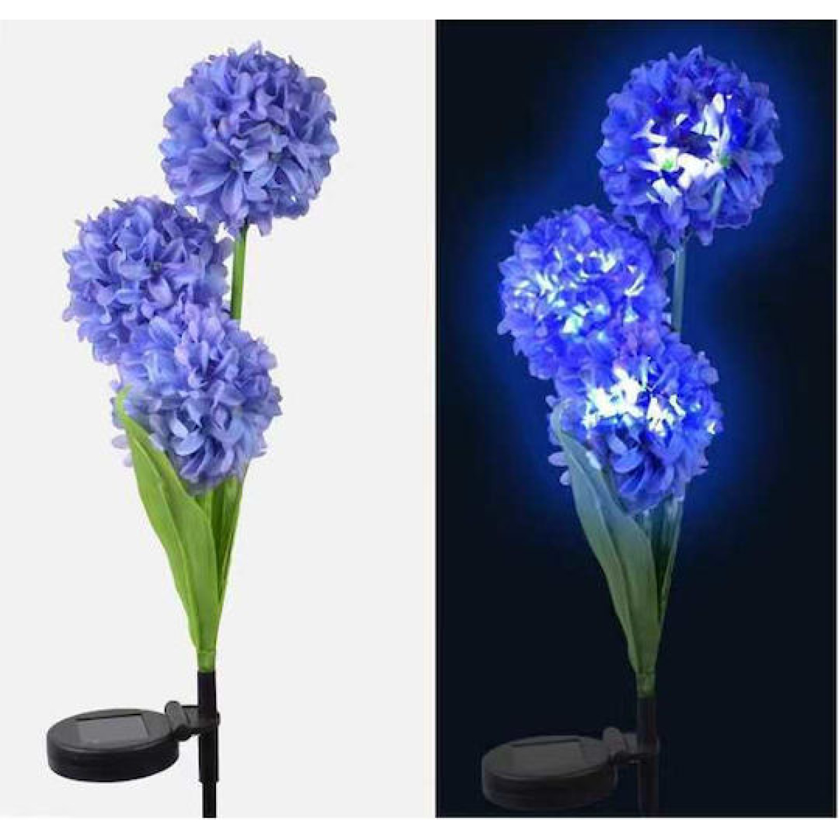 Ηλιακό Φωτιστικό Κήπου LED Oρτανσία Μωβ 72cm με Θερμό Λευκό Φως - Image 3
