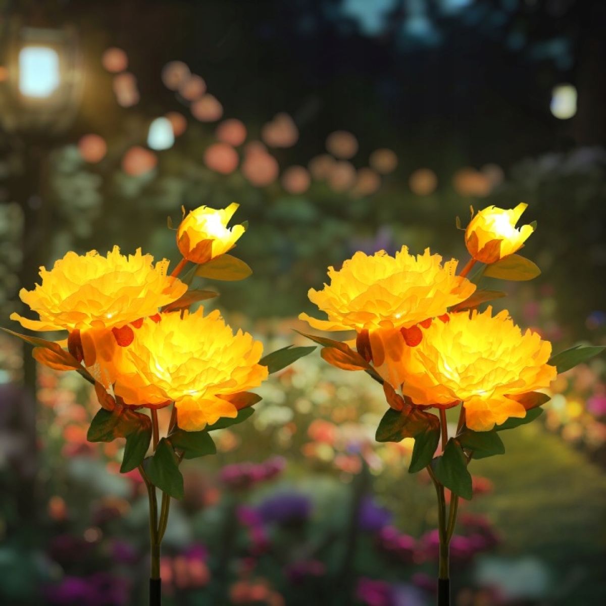 Ηλιακό Φωτιστικό Κήπου LED σε Σχήμα Παιώνια 80cm - Image 6