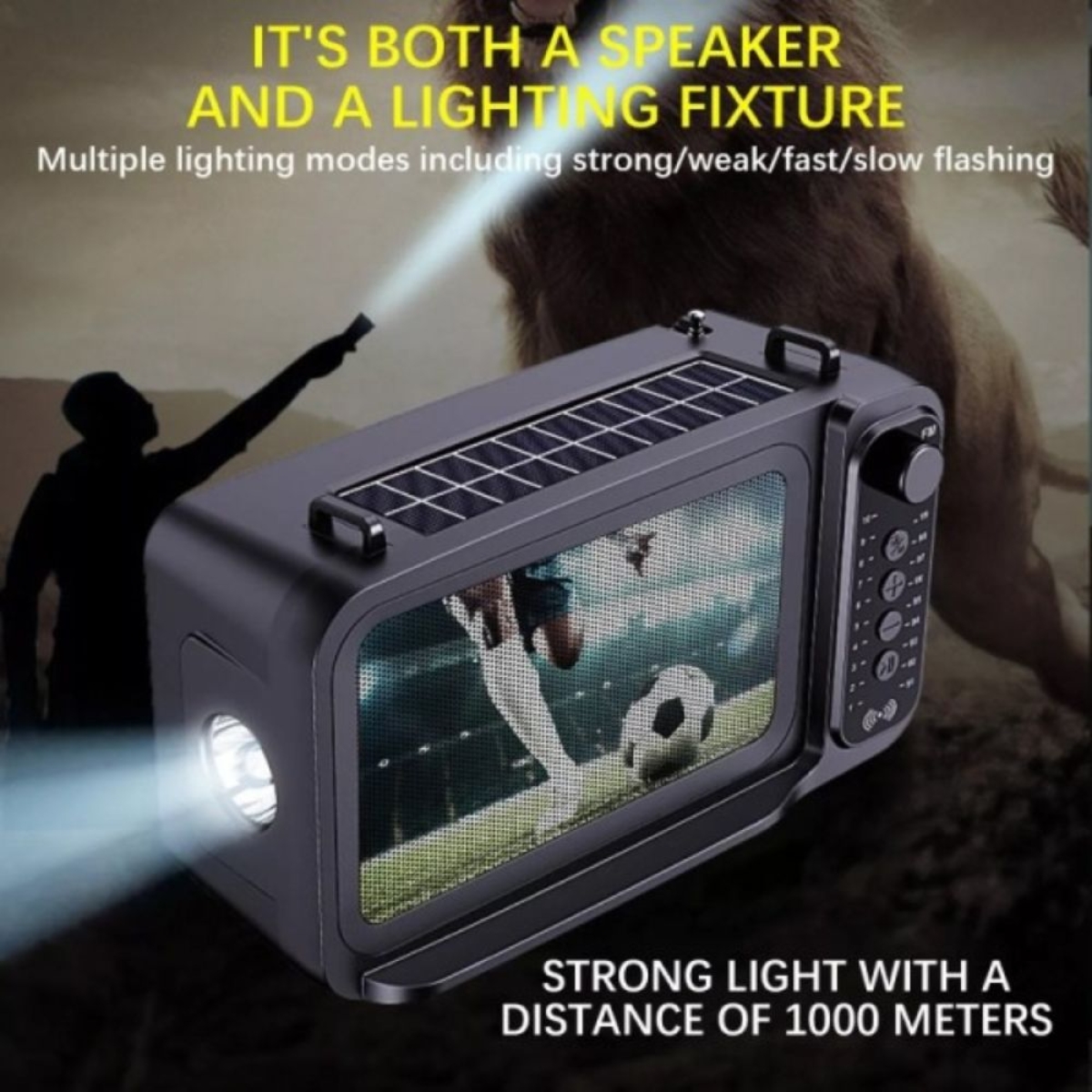 Ηλιακό Ηχείο Bluetooth DV-666 10W με FM και Φακό
