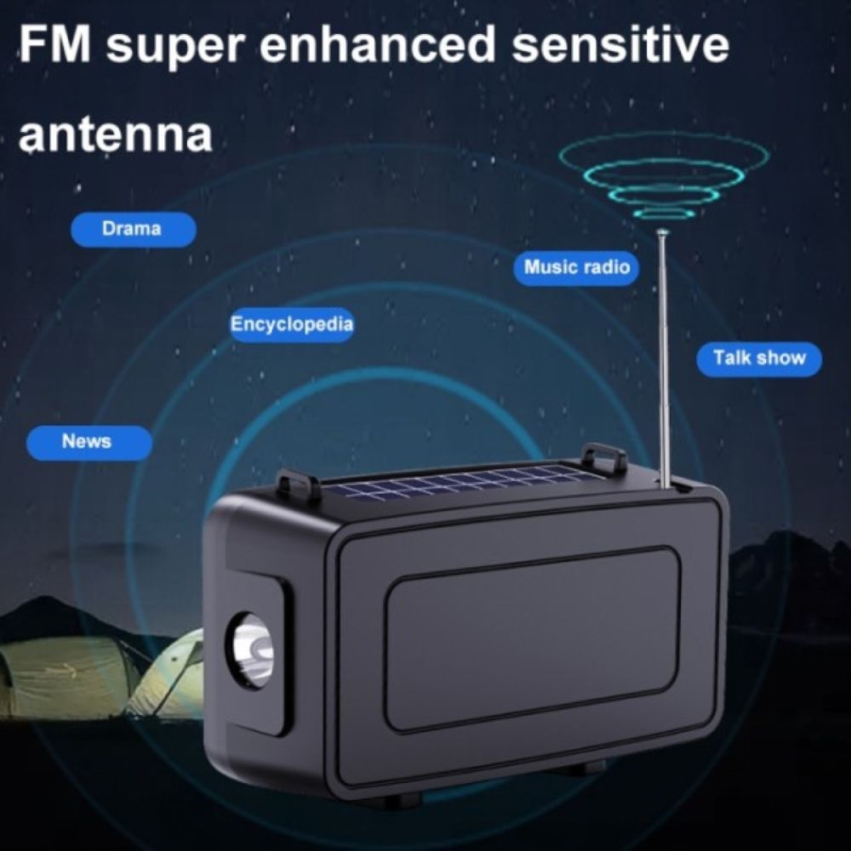Ηλιακό Ηχείο Bluetooth DV-666 10W με FM και Φακό