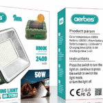 Ηλιακός Προβολέας LED 50W Επαναφορτιζόμενος Aerbes AB-TY292