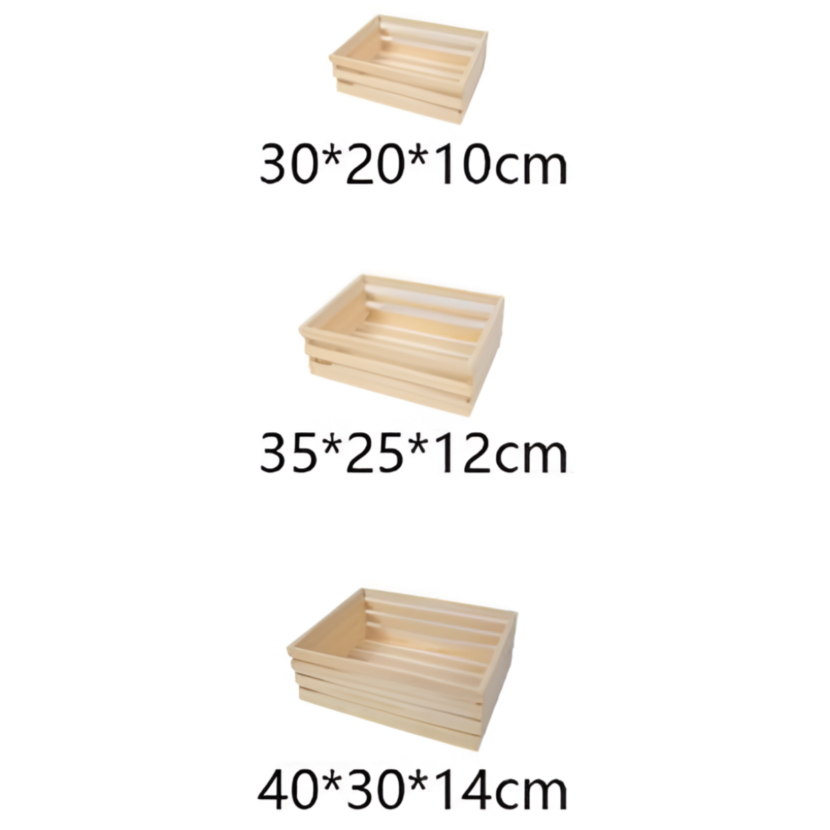 Καλάθια Αποθήκευσης Ξύλινα Σετ 3τμχ Kmt Style 702632