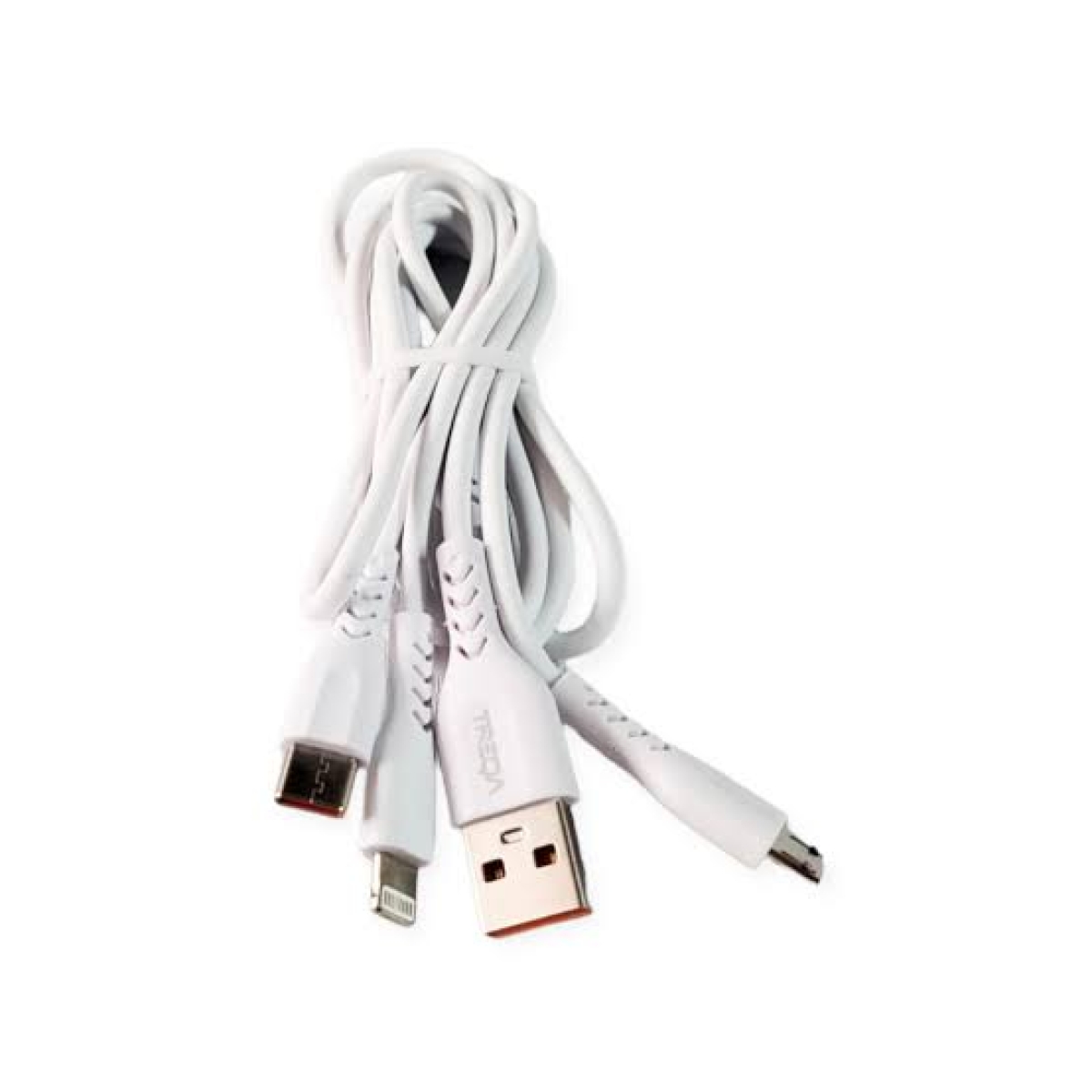 Καλώδιο Φόρτισης 3 σε 1 USB-C, Micro USB, Lightning 3.1A 1,2m Λευκό TREQA CA-868 - Image 3
