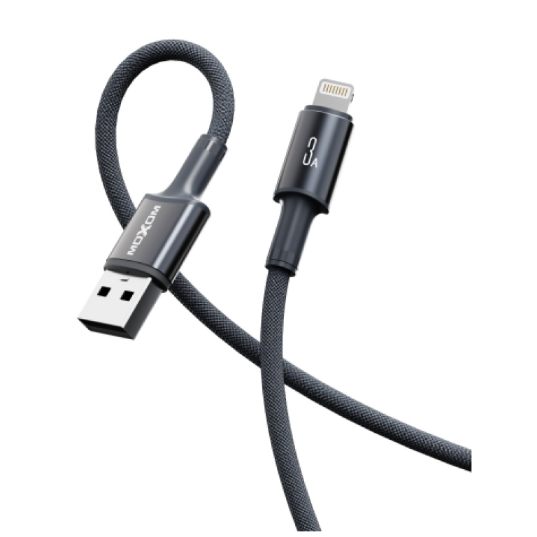 Καλώδιο Φόρτισης & Μεταφοράς Δεδομένων USB-A σε Lightning 1m 3A Fast Charging Moxom MX-CB399