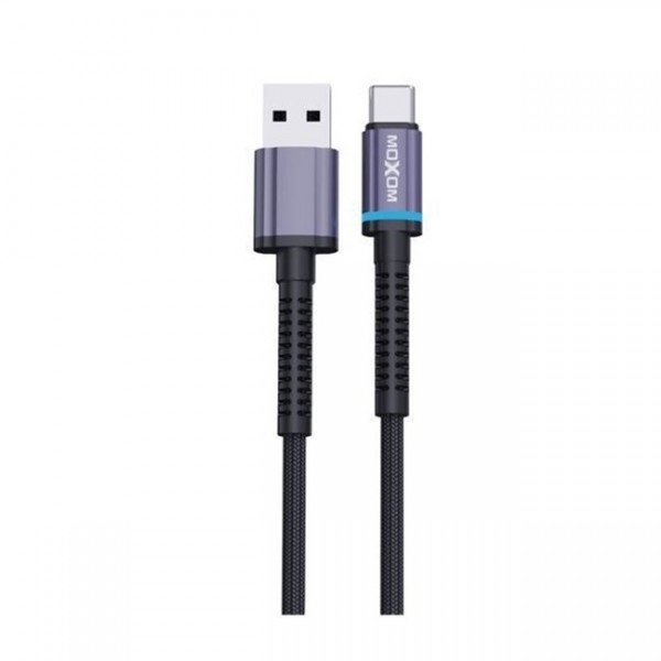 Καλώδιο Φόρτισης & Μεταφοράς Δεδομένων USB-A σε USB-C 3A με LED 1m Moxom MX-CB131