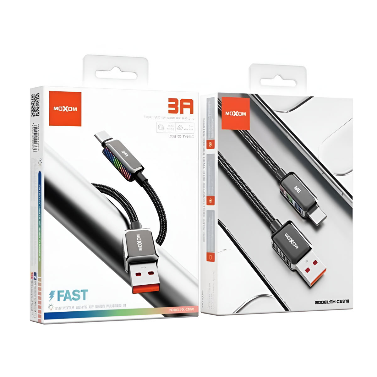 Καλώδιο Φόρτισης USB-A σε USB-C 3A με Φωτισμό LED Mοxom MX-CB378