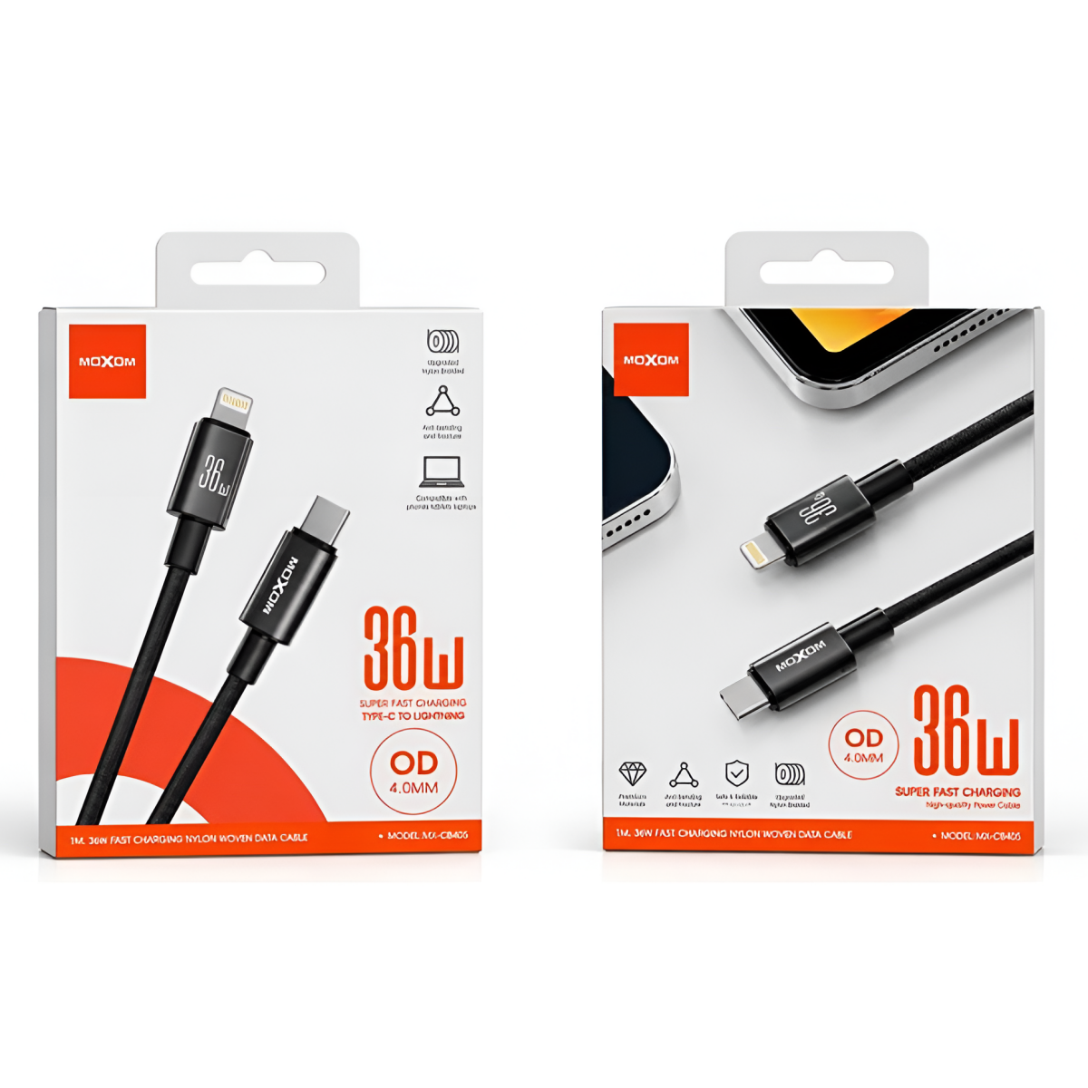 Καλώδιο Φόρτισης USB-C σε Lightning 36W 1m Moxom MX-CB405