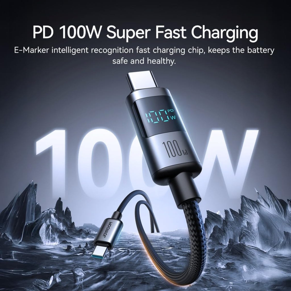 Καλώδιο Φόρτισης USB-C σε USB-C 100W με Ψηφιακή Ένδειξη 2m Joyroom S-A16 Pro - Image 2