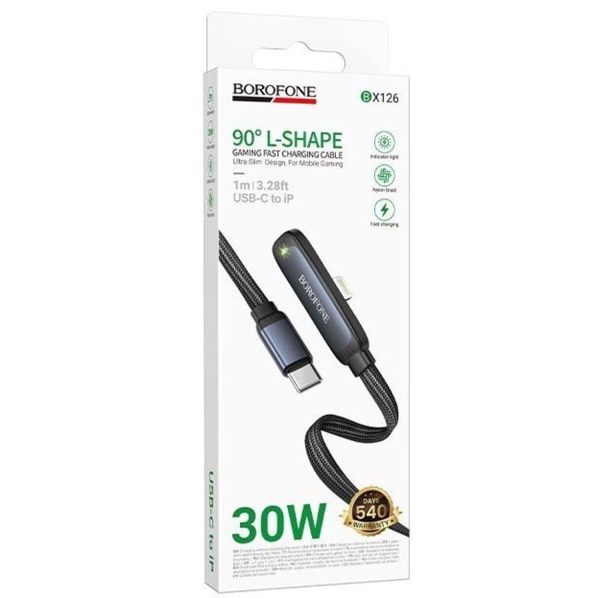 Καλώδιο Ταχείας Φόρτισης USB-C σε Lightning PD 30W 1m Μαύρο Borofone BX126