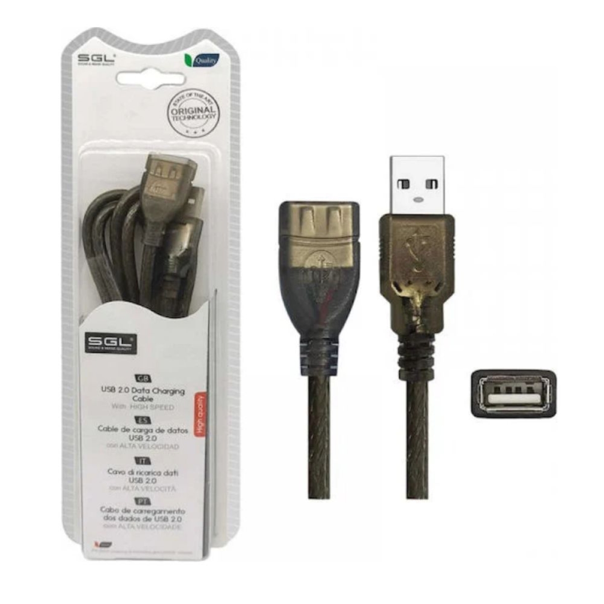 Καλώδιο USB 2.0 - 4S01 - USB-A male/USB-A female - 5m