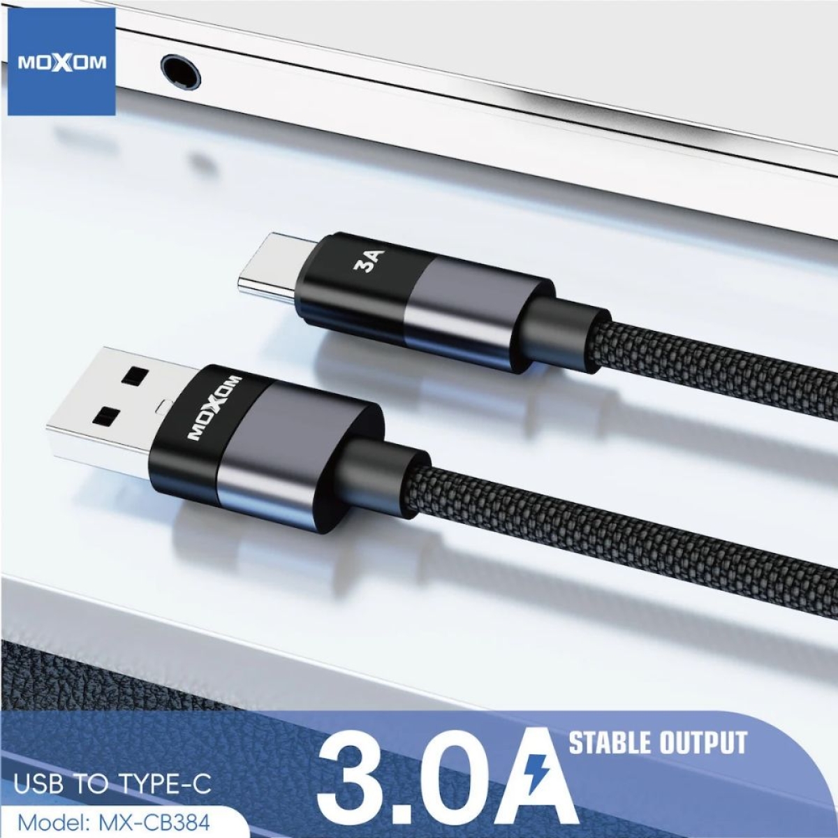 Καλώδιο USB-C σε USB-A Moxom 1 m με πλέξη Mx-Cb384 022485