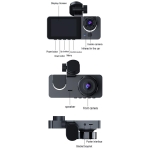 Κάμερα Αυτοκινήτου DVR 3 Καναλιών Full HD 1080P με Οθόνη IPS 2", Νυχτερινή Καταγραφή και Ανίχνευση Κίνησης - Y15 - Image 3