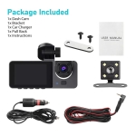 Κάμερα Αυτοκινήτου DVR 3 Καναλιών Full HD 1080P με Οθόνη IPS 2", Νυχτερινή Καταγραφή και Ανίχνευση Κίνησης - Y15 - Image 2