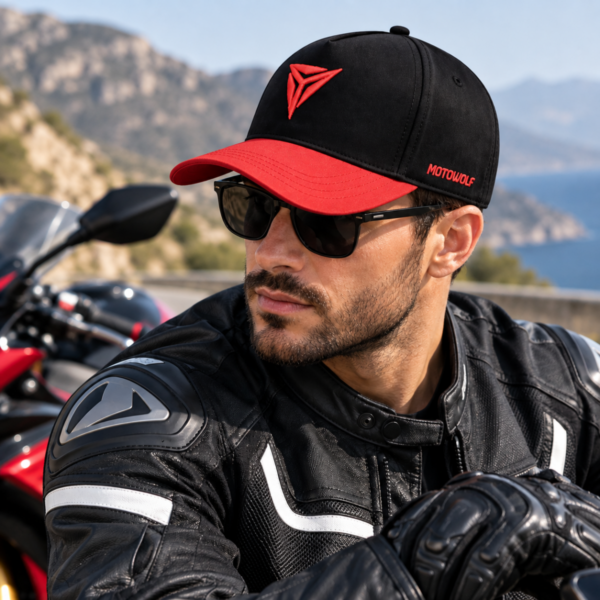 Καπέλο Τζόκεϊ Μοτοσυκλέτας Μαύρο Motowolf PC-1 - Image 2